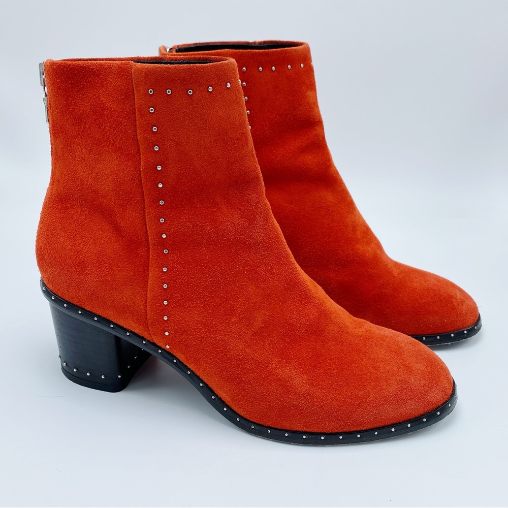 Rag & Bone ❤️‍🔥 38.5/ 8.5 Willow Red Suede Studded Booties/Boots